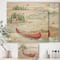 Designart - Lake House Canoes II - Lake House Print on Natural Pine Wood